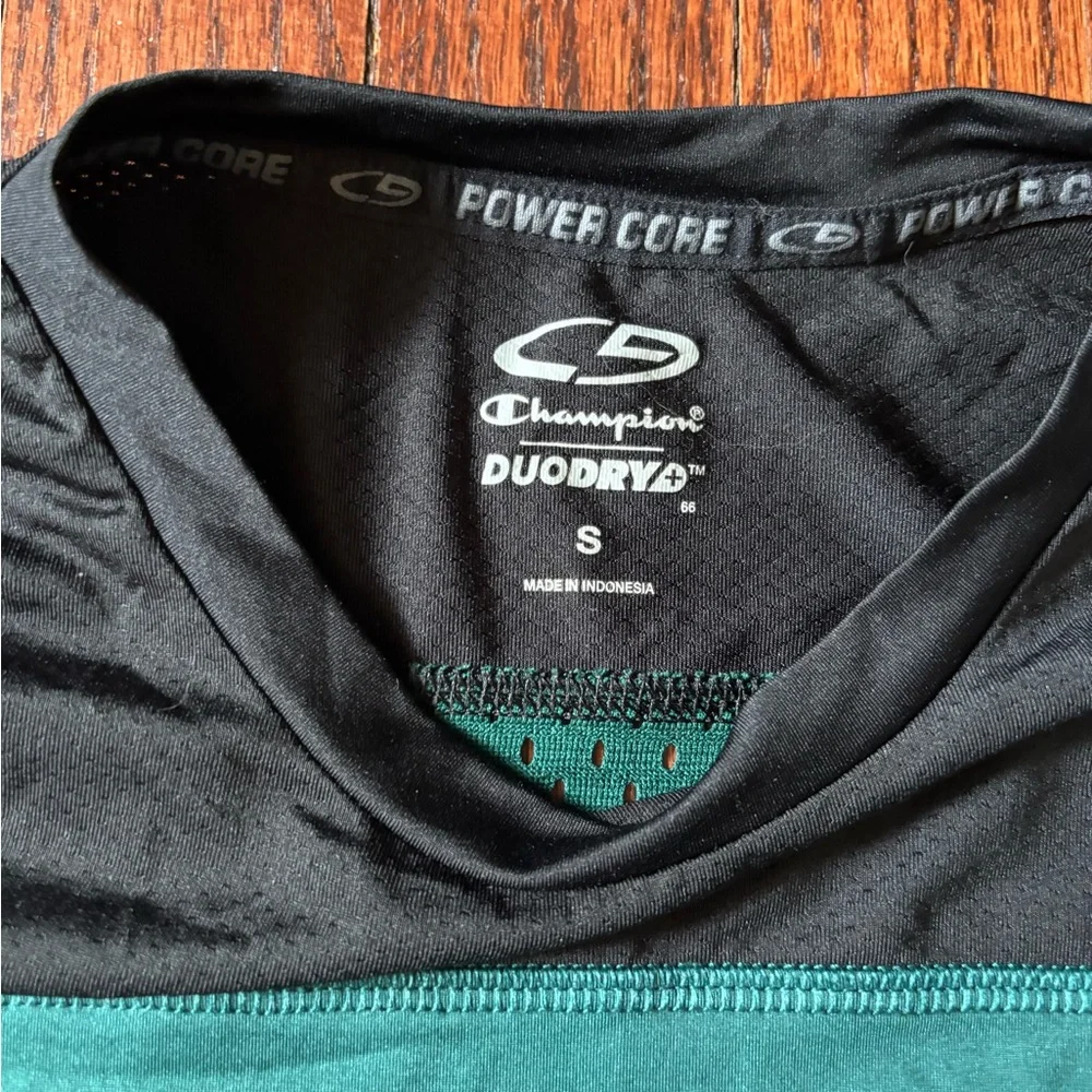 Champion DuoDry Green and Black Athletic Shirt - Picture 2 of 3